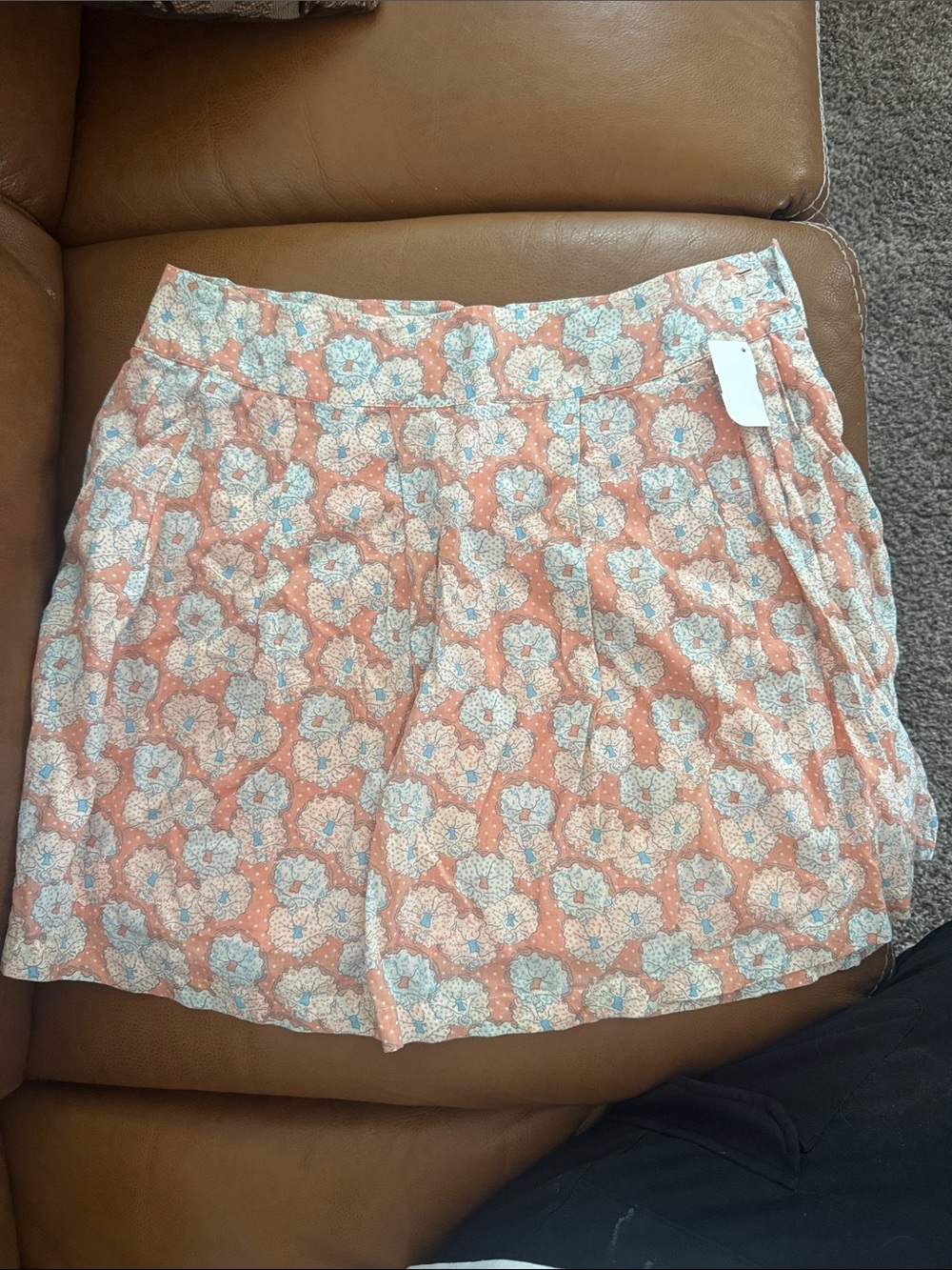 Womens Coral Floral Print Shorts
